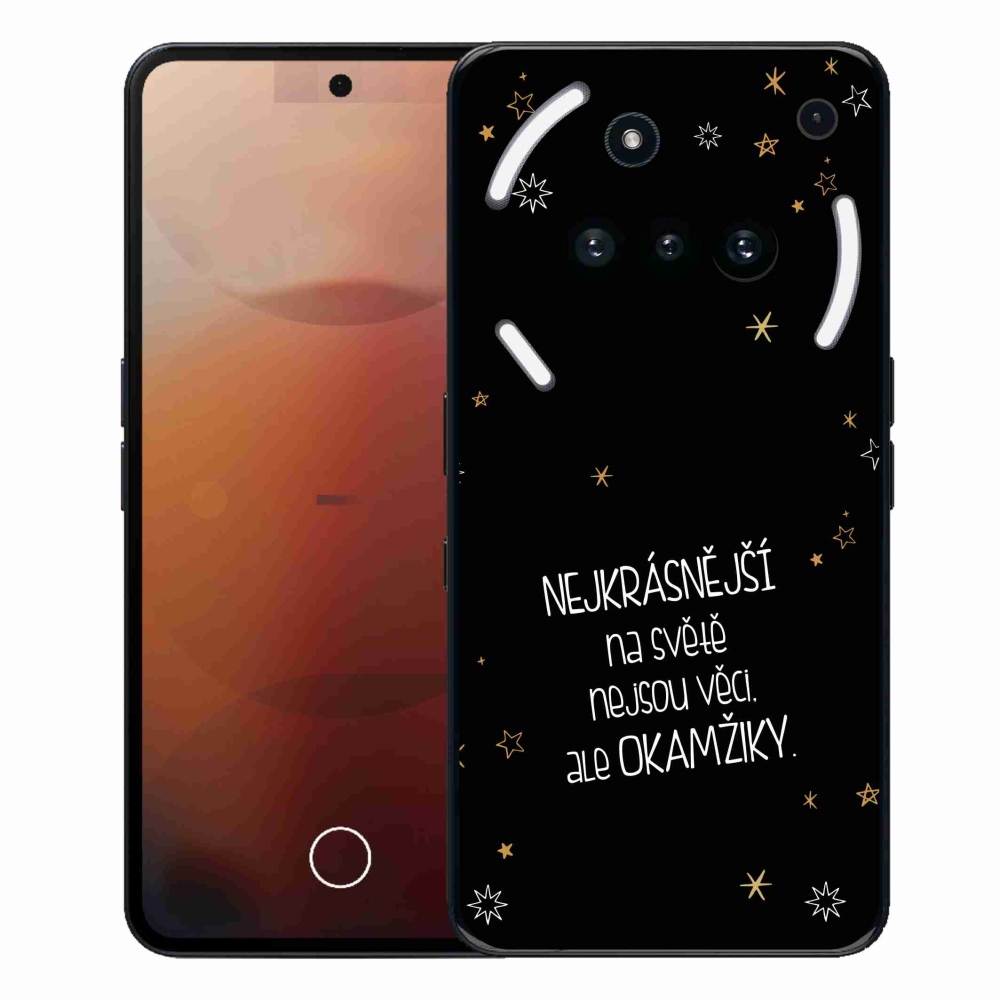 Gélový kryt mmCase na Nothing Phone (3a) - citát 4 čierne pozadie