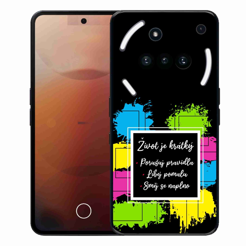 Gélový kryt mmCase na Nothing Phone (3a) - citát 5 čierne pozadie