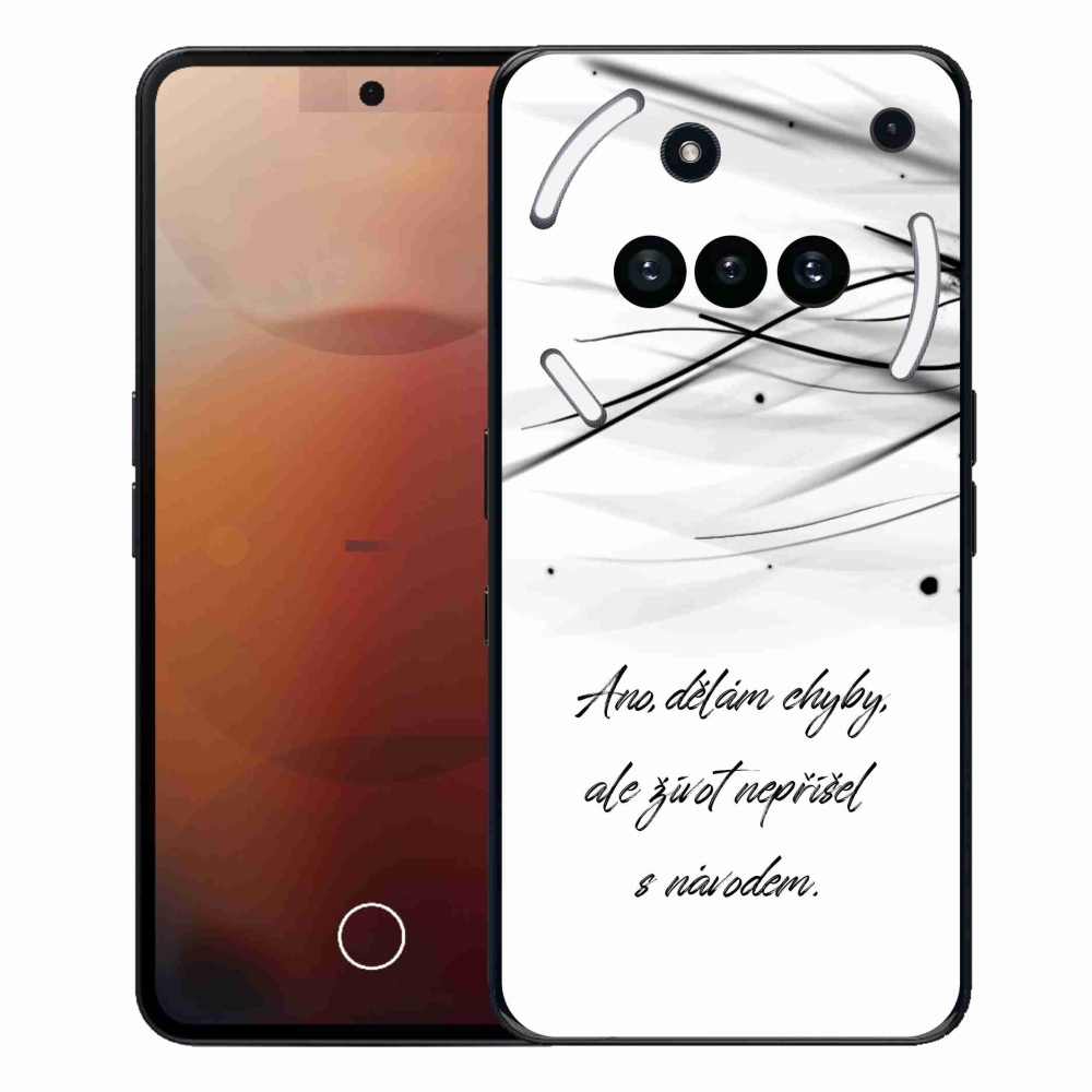 Gélový kryt mmCase na Nothing Phone (3a) - citát biele pozadie