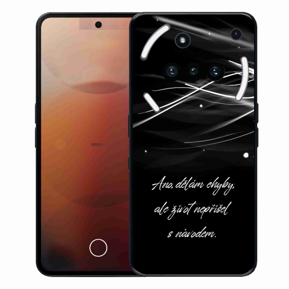 Gélový kryt mmCase na Nothing Phone (3a) - citát čierne pozadie