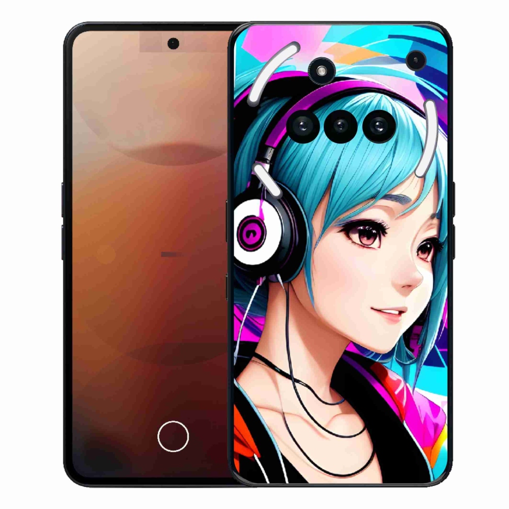 Gélový kryt mmCase na Nothing Phone (3a) - dievča so slúchadlami