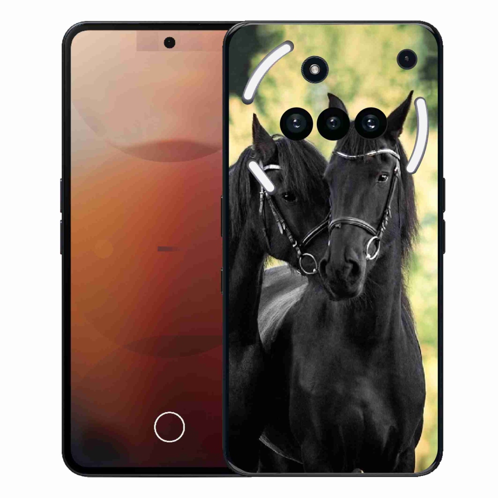 Gélový kryt mmCase na Nothing Phone (3a) - dva čierne kone