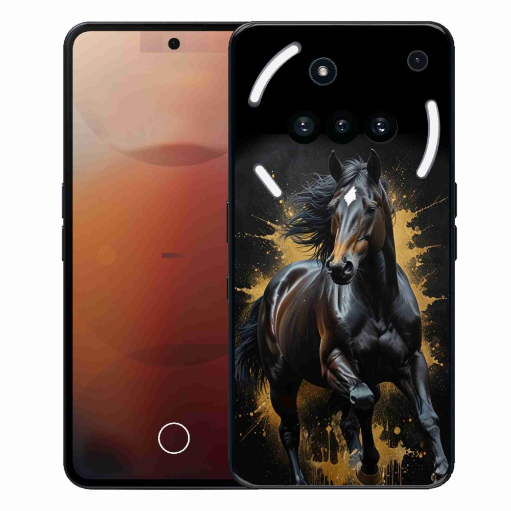 Gélový kryt mmCase na Nothing Phone (3a) - elegantný čierny žrebec