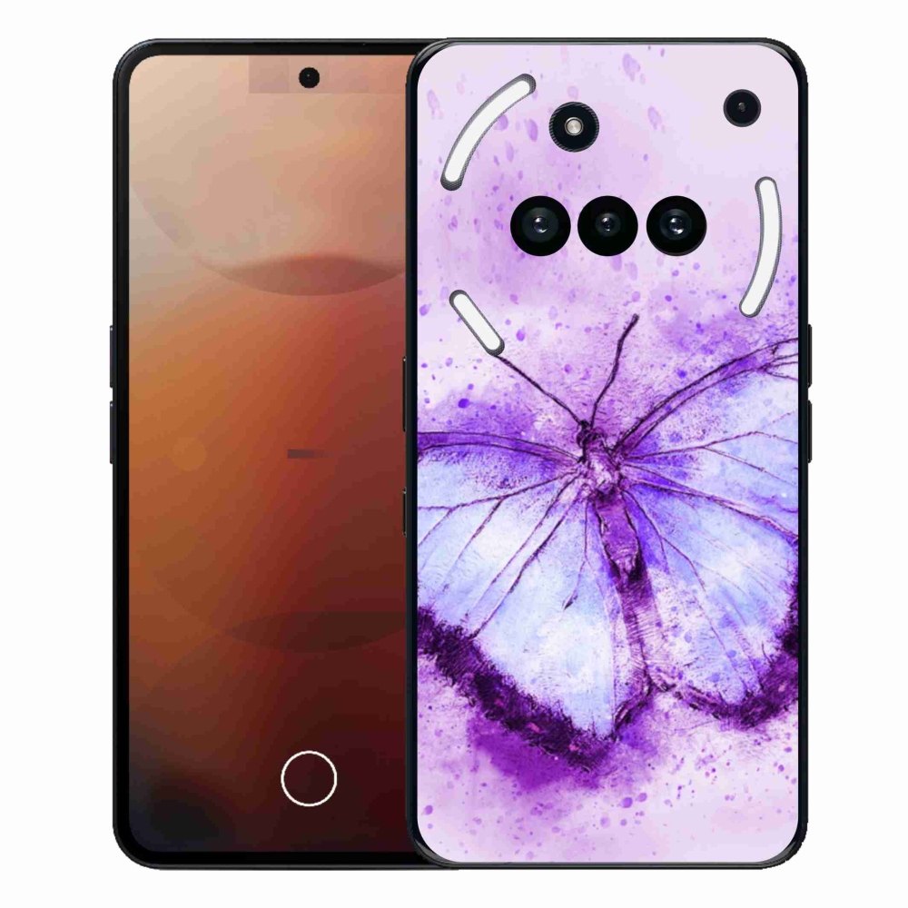Gélový kryt mmCase na Nothing Phone (3a) - fialový motýľ