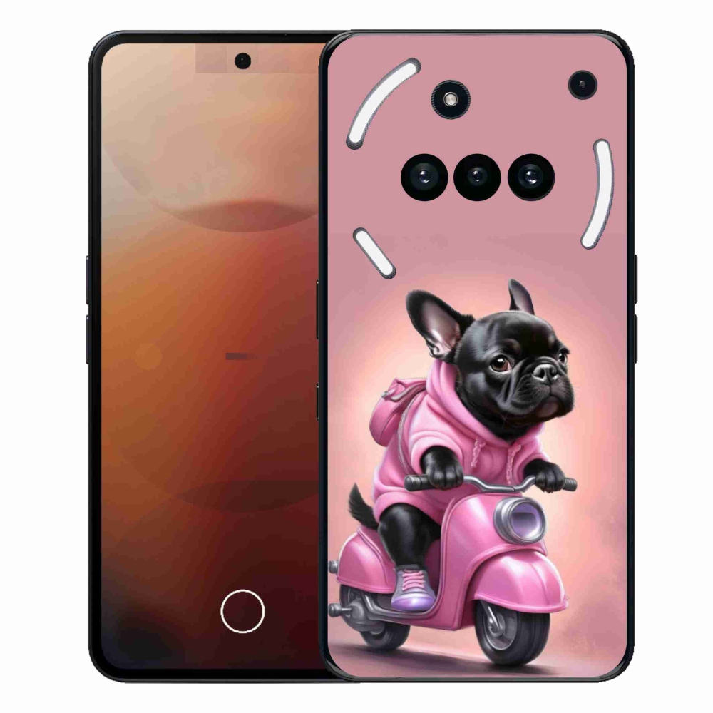 Gélový kryt mmCase na Nothing Phone (3a) - francúzsky buldoček na skútri