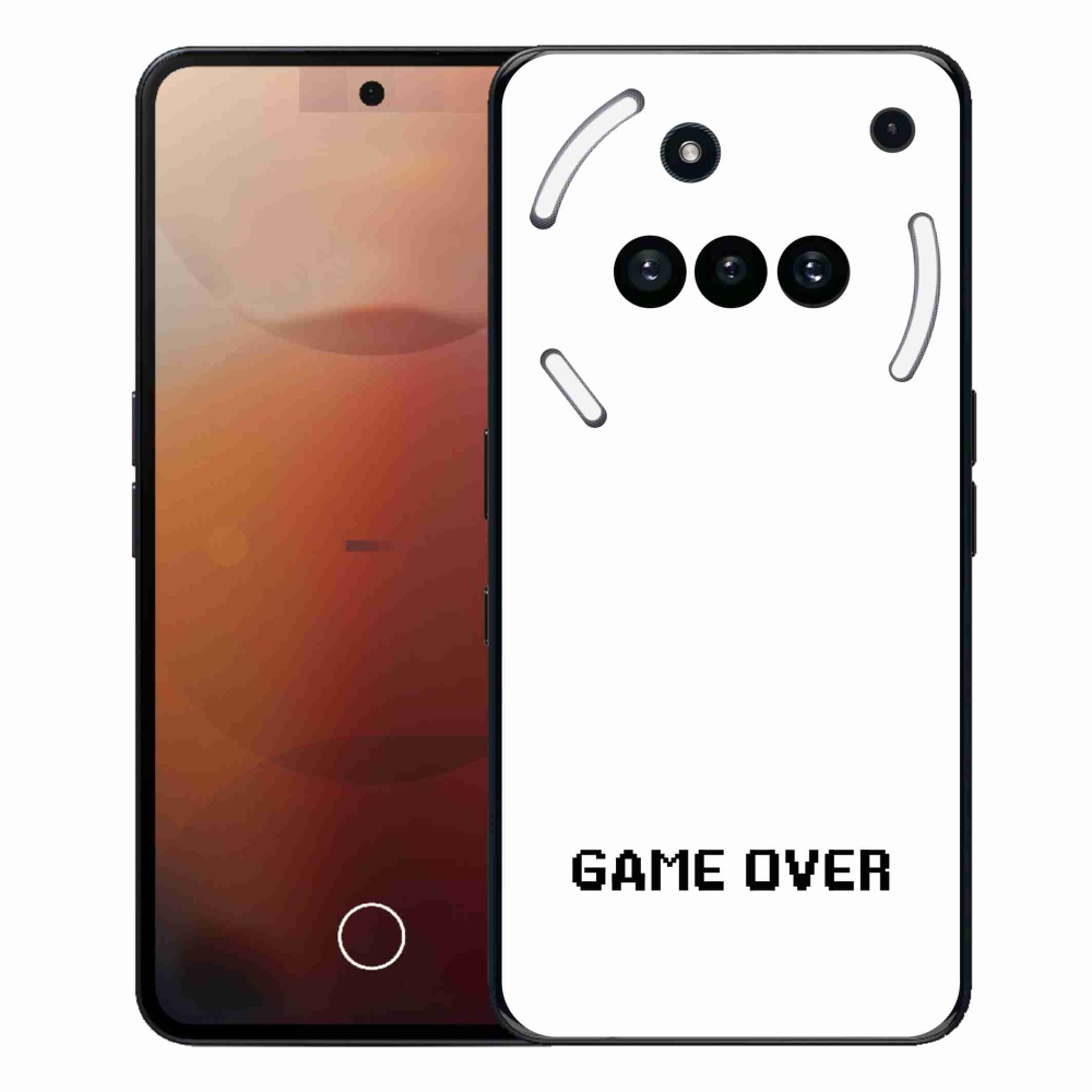 Gélový kryt mmCase na Nothing Phone (3a) - game over biele pozadie