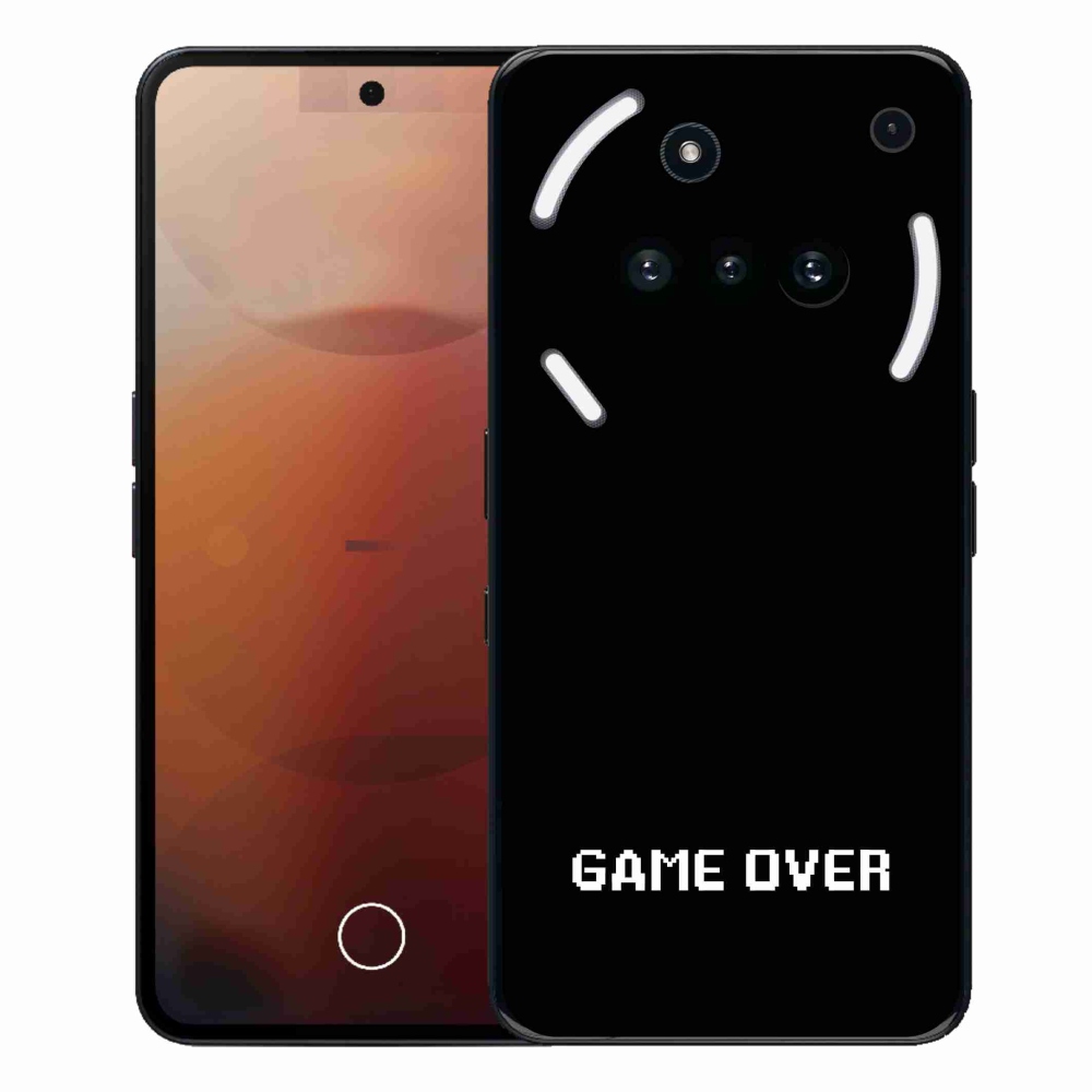 Gélový kryt mmCase na Nothing Phone (3a) - game over čierne pozadie