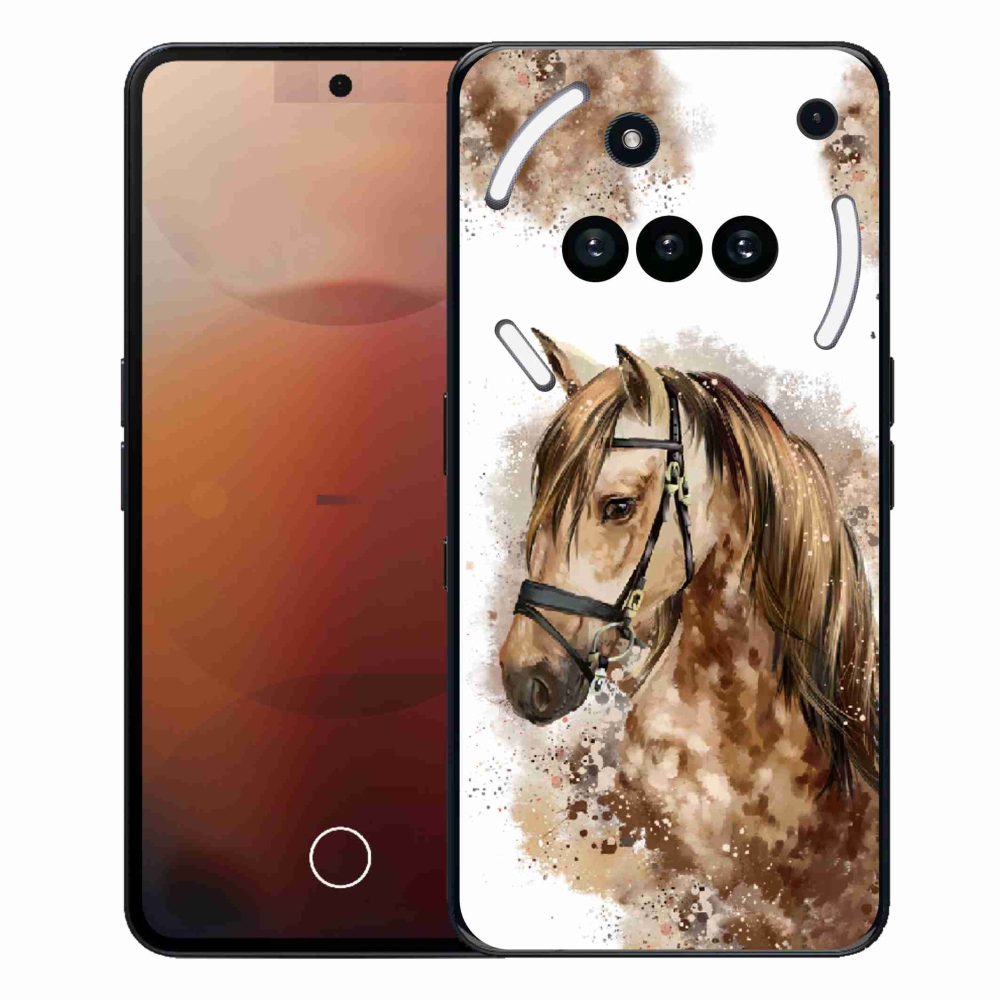 Gélový kryt mmCase na Nothing Phone (3a) - hnedý kreslený kôň