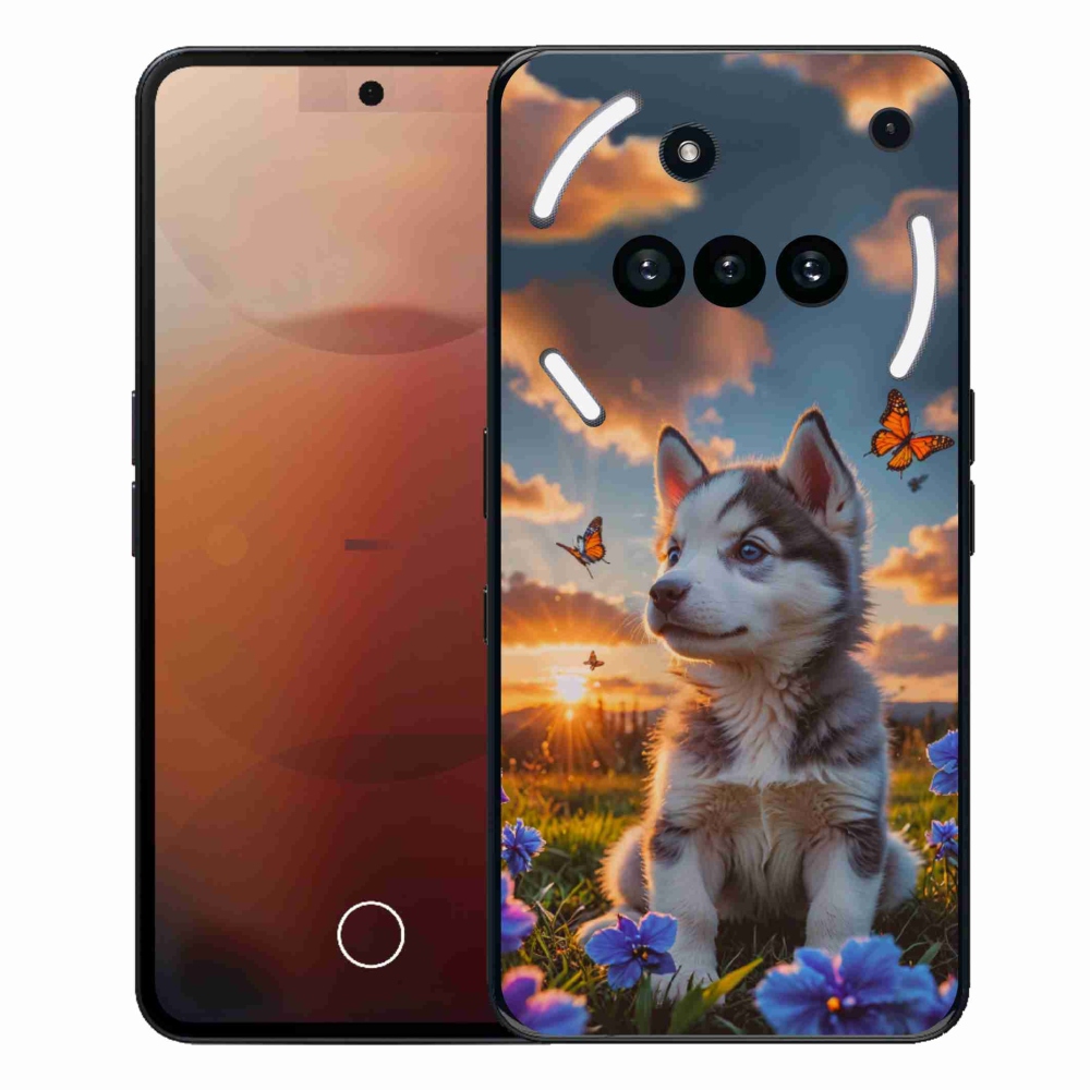 Gélový kryt mmCase na Nothing Phone (3a) - husky pri západe slnka