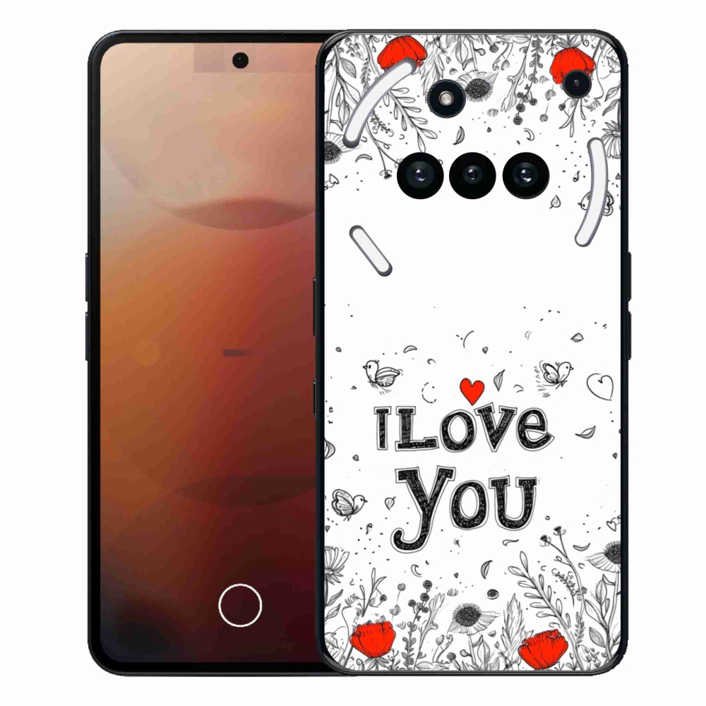 Gélový kryt mmCase na Nothing Phone (3a) - I love you biele pozadie