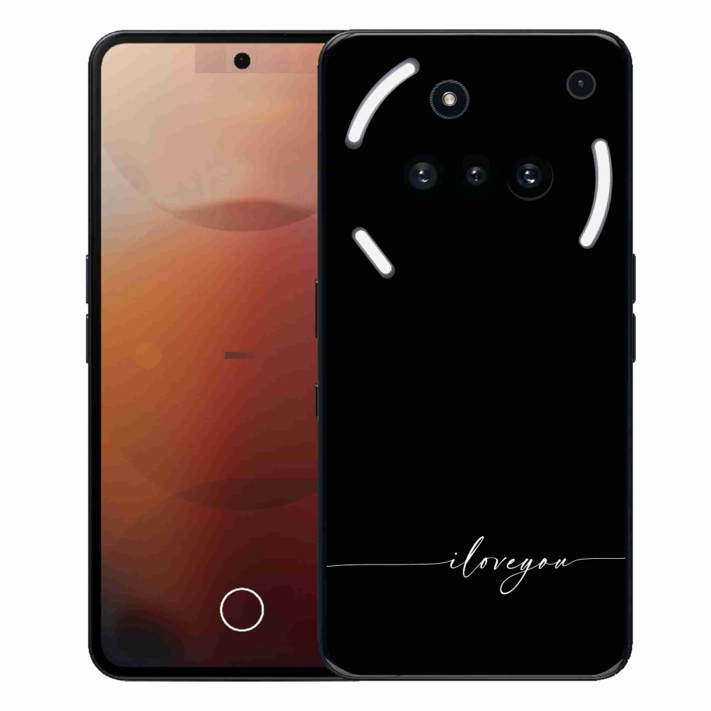 Gélový kryt mmCase na Nothing Phone (3a) - I love you čierne pozadie