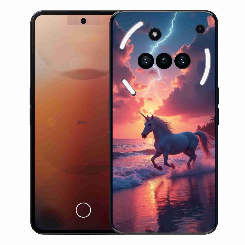 Gélový kryt mmCase na Nothing Phone (3a) - jednorožec na pláži