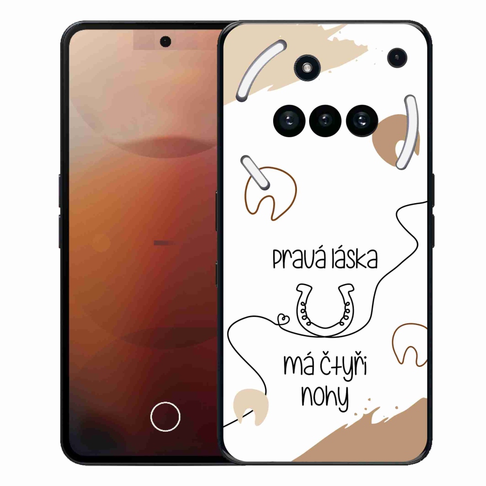 Gélový kryt mmCase na Nothing Phone (3a) - konský motív biele pozadie
