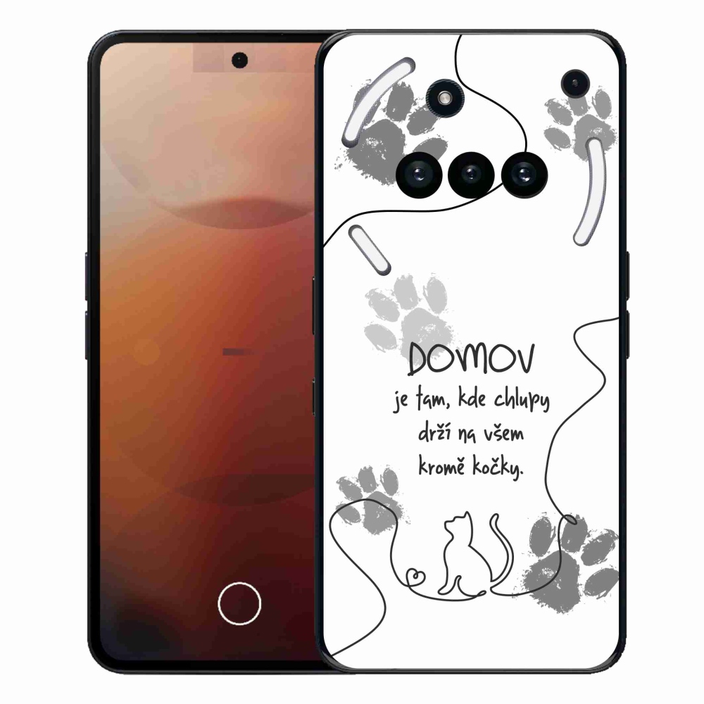 Gélový kryt mmCase na Nothing Phone (3a) - mačacie motív biele pozadie