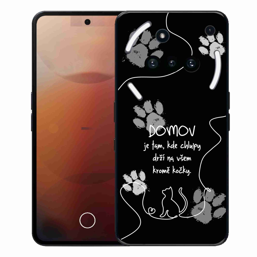 Gélový kryt mmCase na Nothing Phone (3a) - mačacie motív čierne pozadie