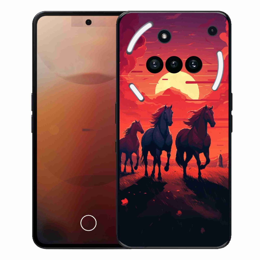 Gélový kryt mmCase na Nothing Phone (3a) - kone a západ slnka
