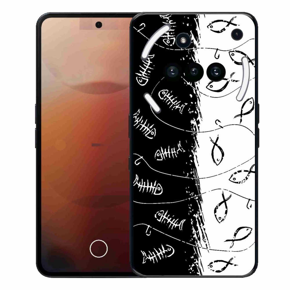 Gélový kryt mmCase na Nothing Phone (3a) - kostry a rybky