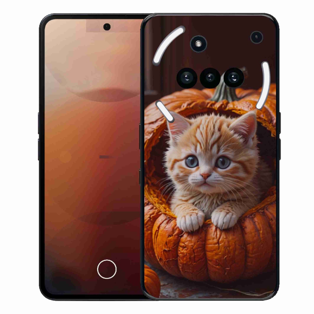 Gélový kryt mmCase na Nothing Phone (3a) - mačiatko a tekvica 2