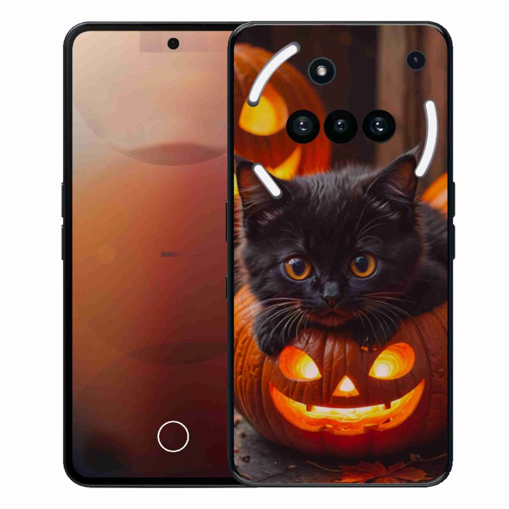 Gélový kryt mmCase na Nothing Phone (3a) - mačiatko a tekvica