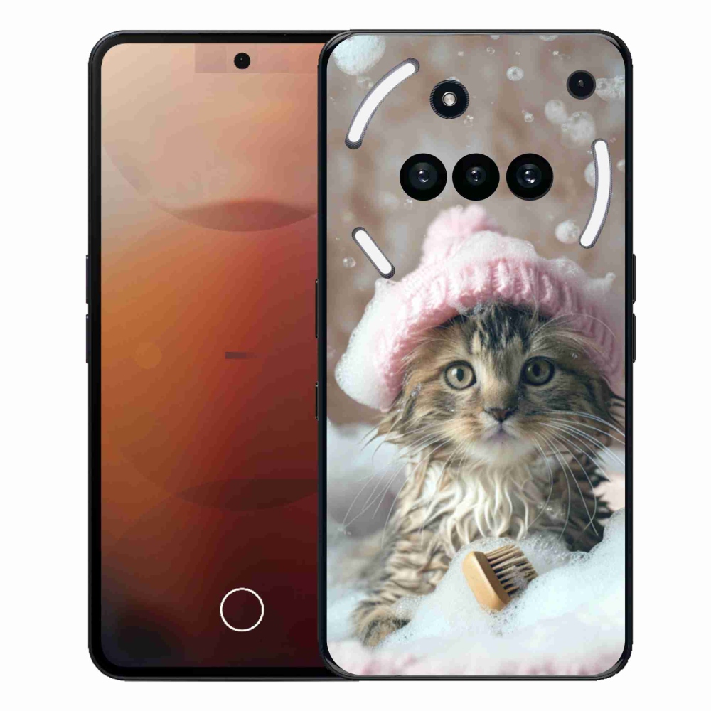 Gélový kryt mmCase na Nothing Phone (3a) - mačiatko a kúpeľ