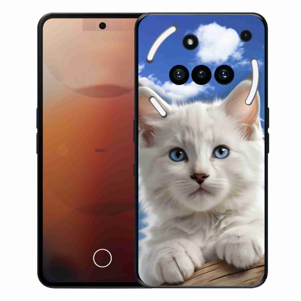 Gélový kryt mmCase na Nothing Phone (3a) - mačiatko a oblaky