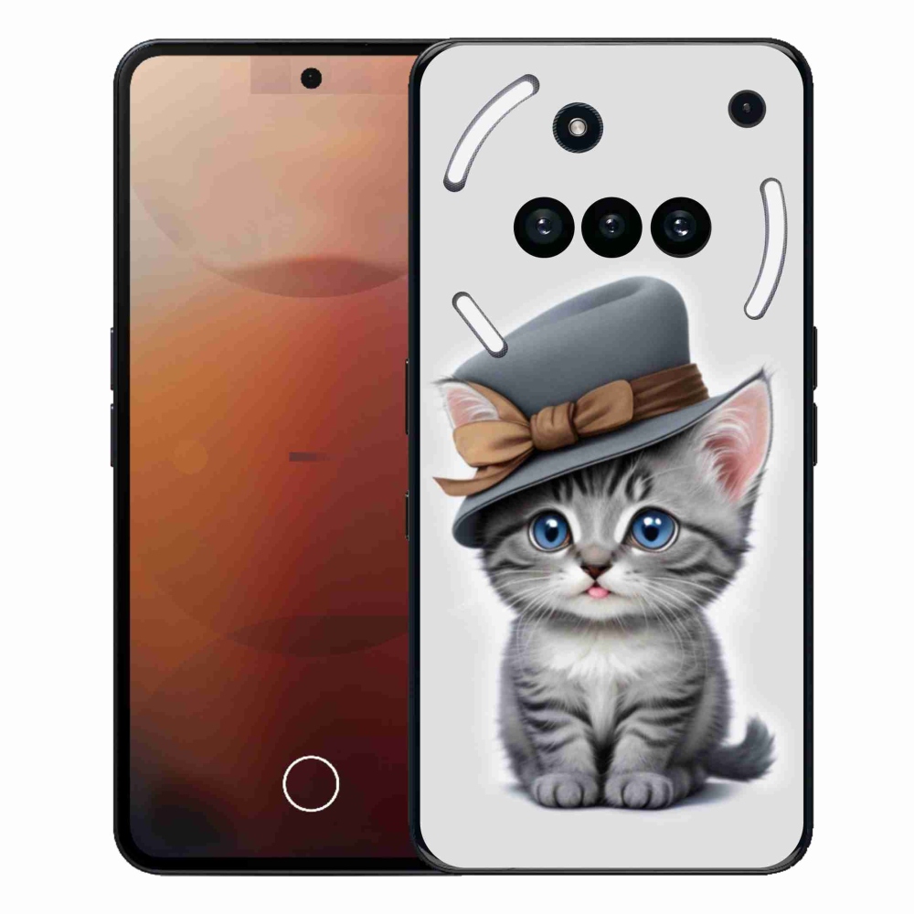 Gélový kryt mmCase na Nothing Phone (3a) - mačiatko s klobúkom