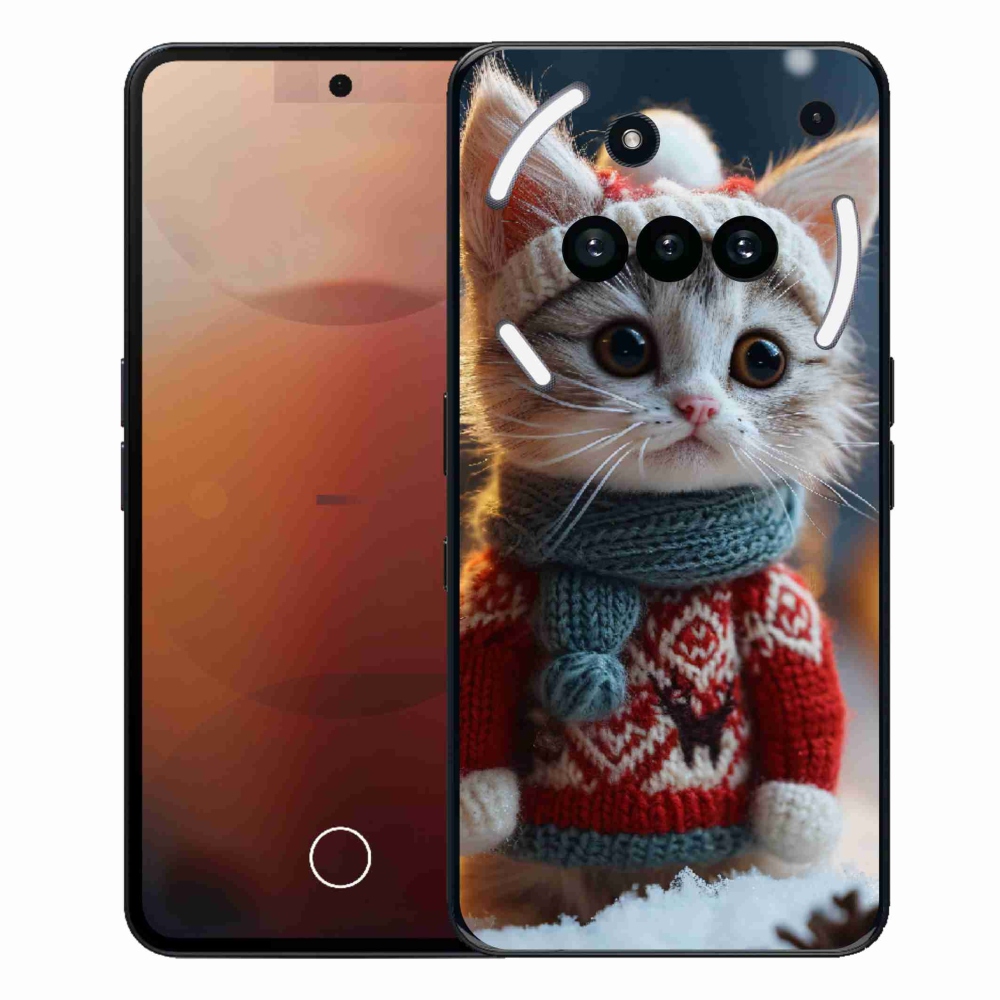 Gélový kryt mmCase na Nothing Phone (3a) - mačiatko vo svetri