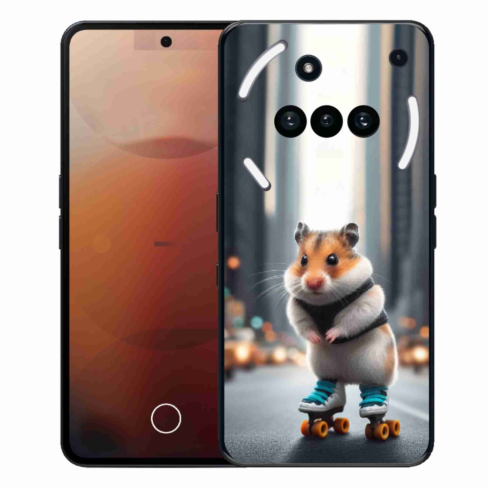 Gélový kryt mmCase na Nothing Phone (3a) - škrečok na korčuliach