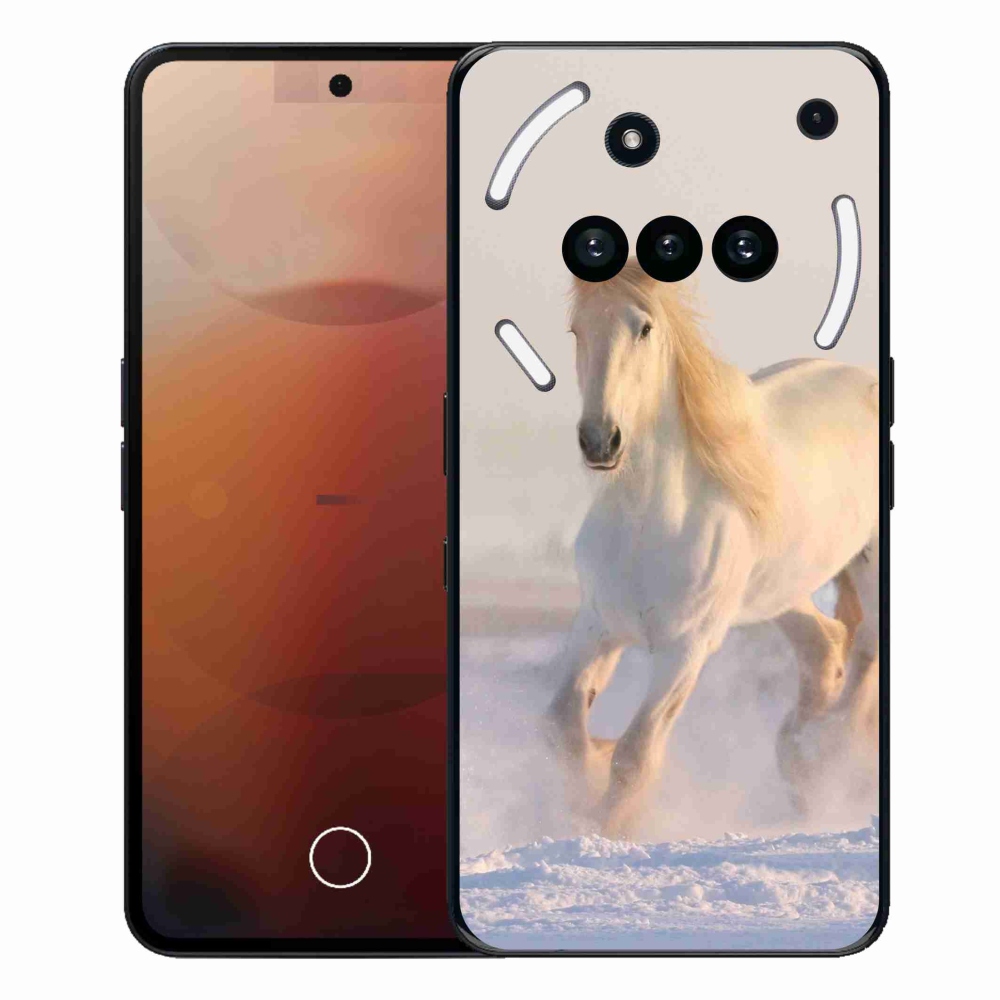 Gélový kryt mmCase na Nothing Phone (3a) - kôň v snehu