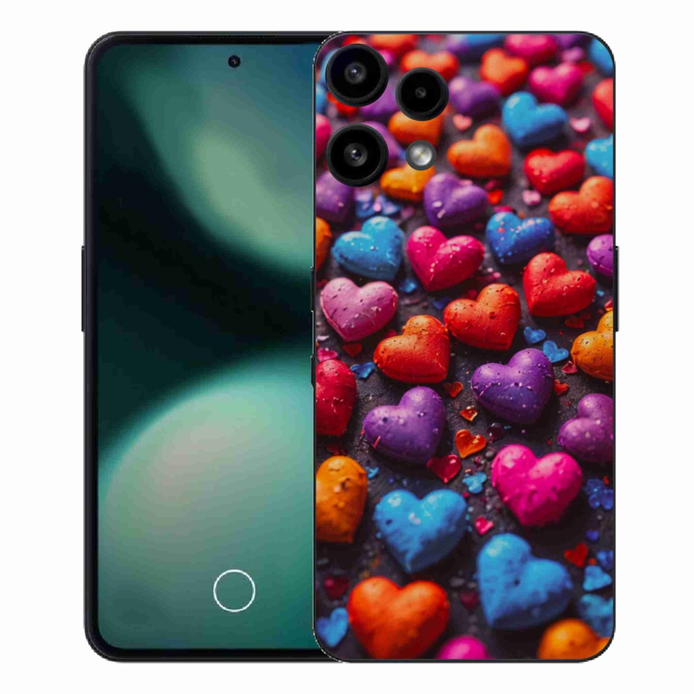 Gélový kryt mmCase na Nothing Phone (3a) Lite - farebné srdcia