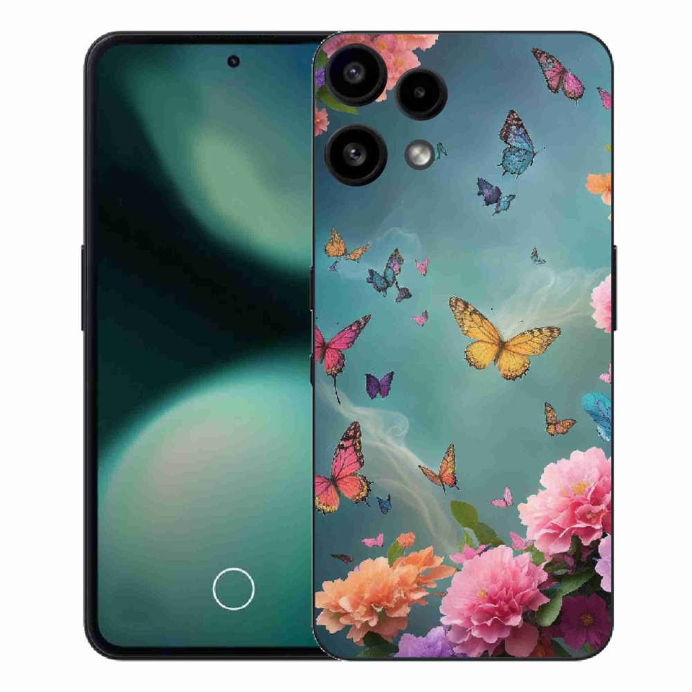 Gélový kryt mmCase na Nothing Phone (3a) Lite - farebné kvety a motýle