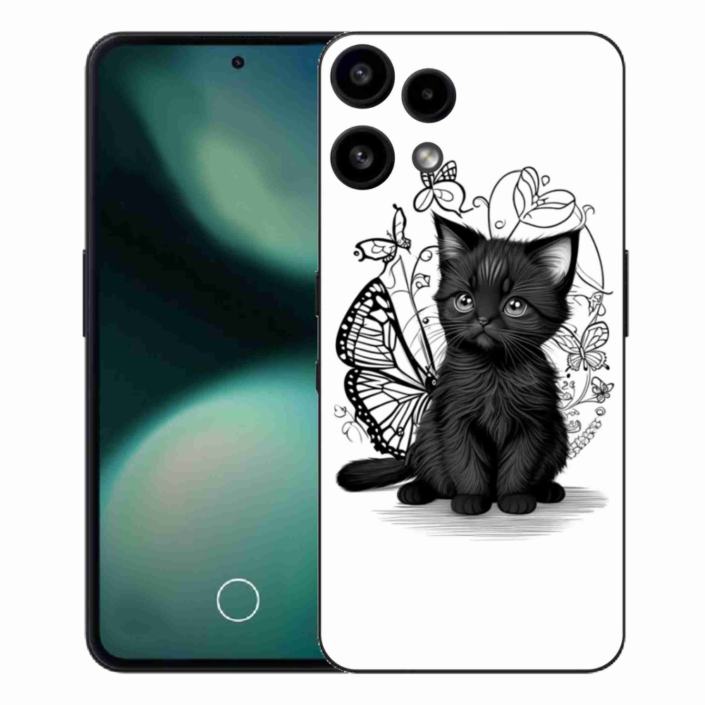 Gélový kryt mmCase na Nothing Phone (3a) Lite - čierne mačiatko