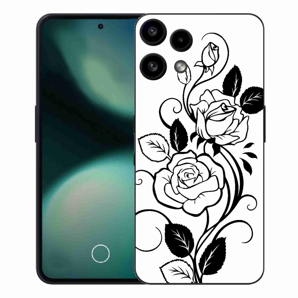 Gélový kryt mmCase na Nothing Phone (3a) Lite - čiernobiela ruža