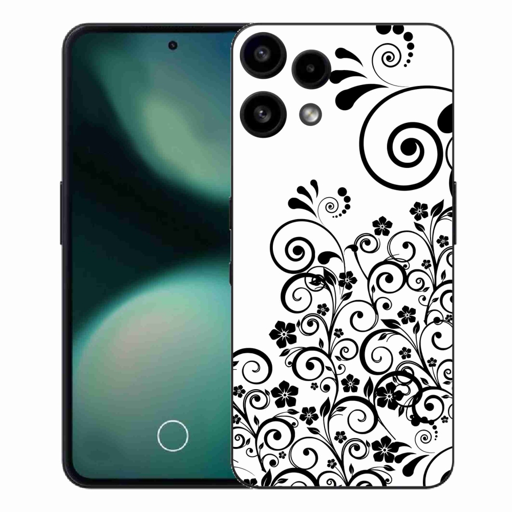 Gélový kryt mmCase na Nothing Phone (3a) Lite - čiernobiele kvetinové vzory