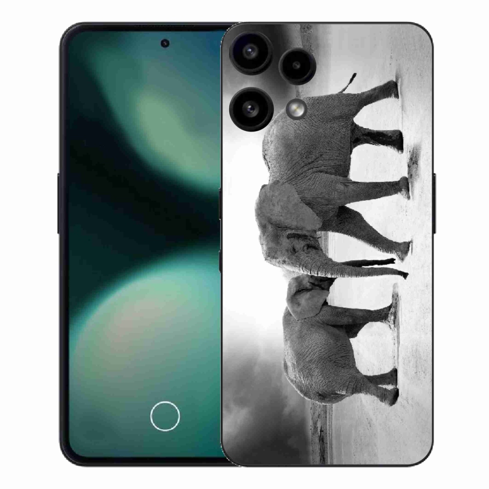 Gélový kryt mmCase na Nothing Phone (3a) Lite - čiernobieli slony