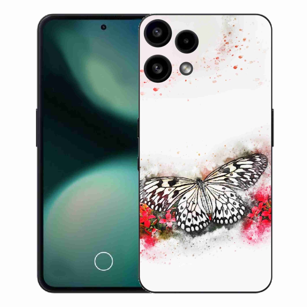 Gélový kryt mmCase na Nothing Phone (3a) Lite - čiernobiely motýľ