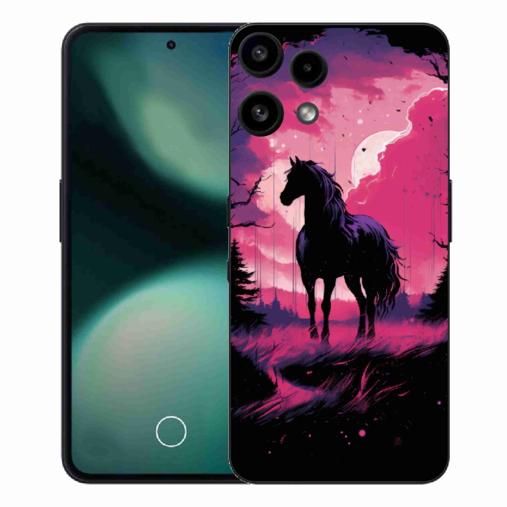 Gélový kryt mmCase na Nothing Phone (3a) Lite - čierny kreslený kôň 1