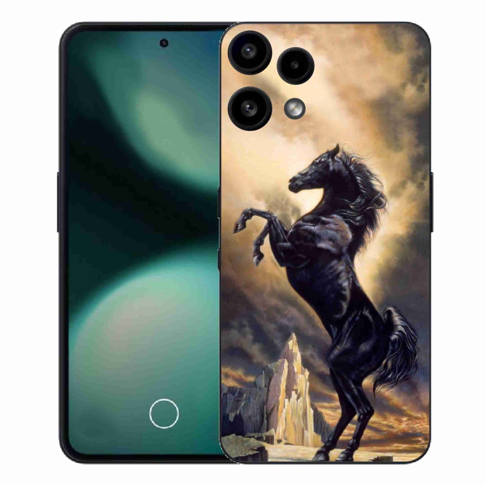 Gélový kryt mmCase na Nothing Phone (3a) Lite - čierny kreslený kôň