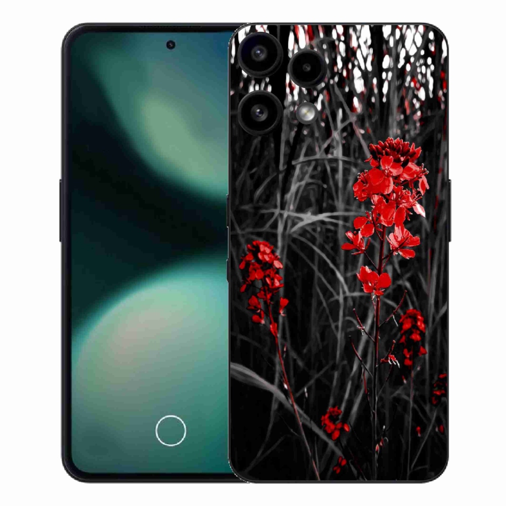 Gélový kryt mmCase na Nothing Phone (3a) Lite - červená rastlina