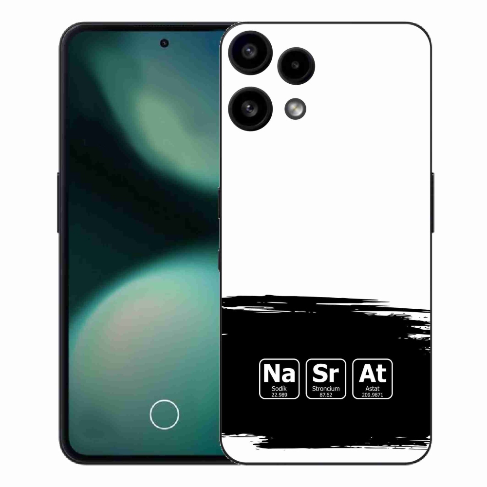 Gélový kryt mmCase na Nothing Phone (3a) Lite - chemické prvky čiernobiele pozadie