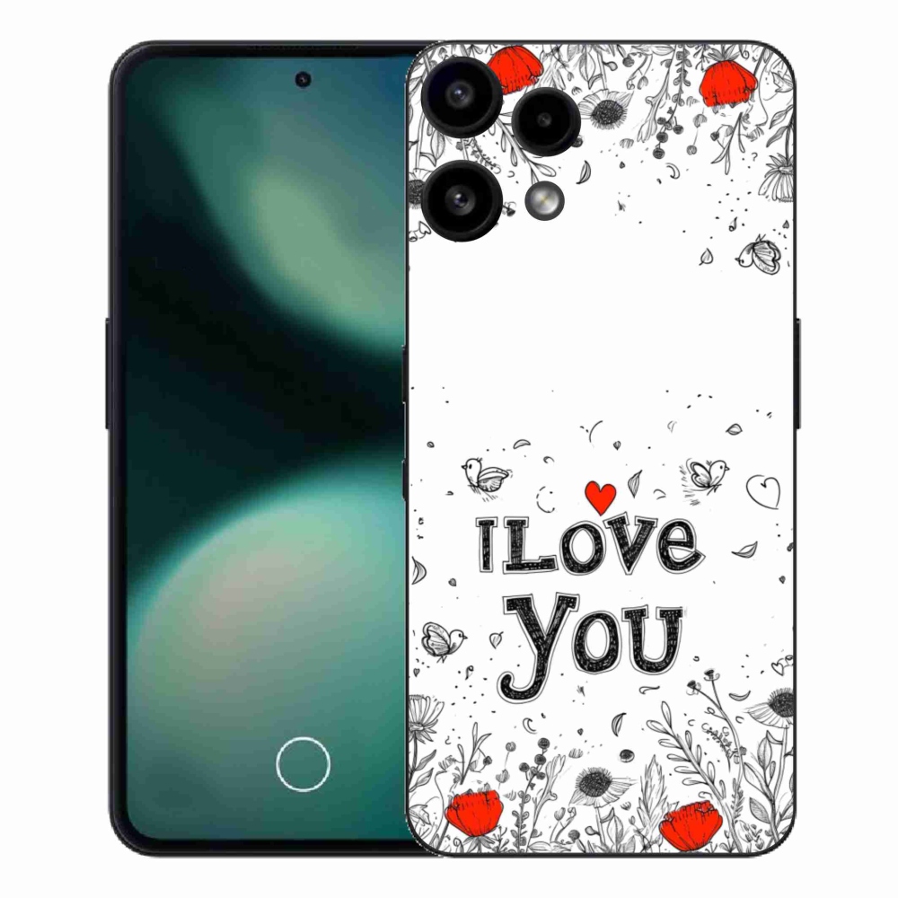 Gélový kryt mmCase na Nothing Phone (3a) Lite - I love you biele pozadie
