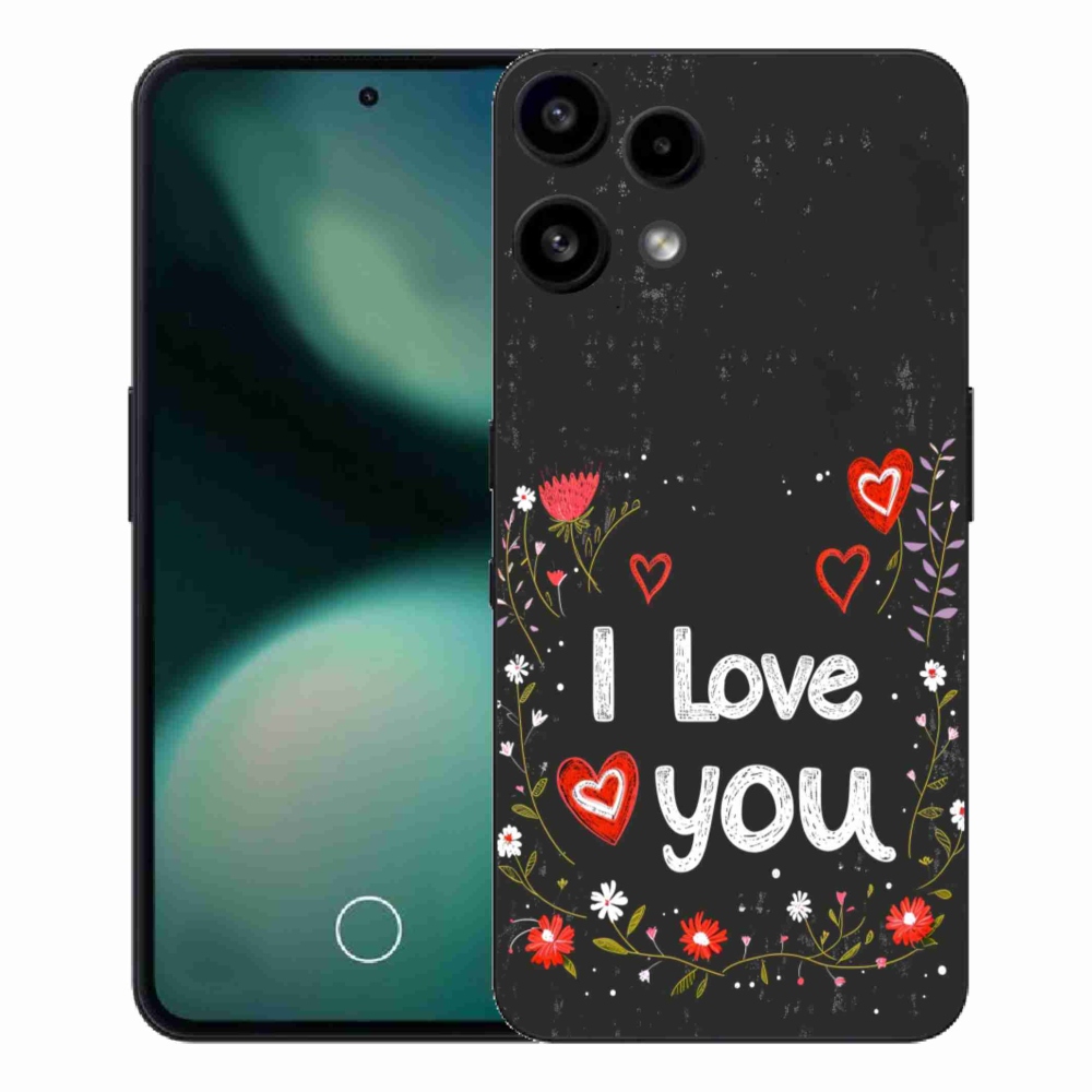 Gélový kryt mmCase na Nothing Phone (3a) Lite - I love you čierne pozadie