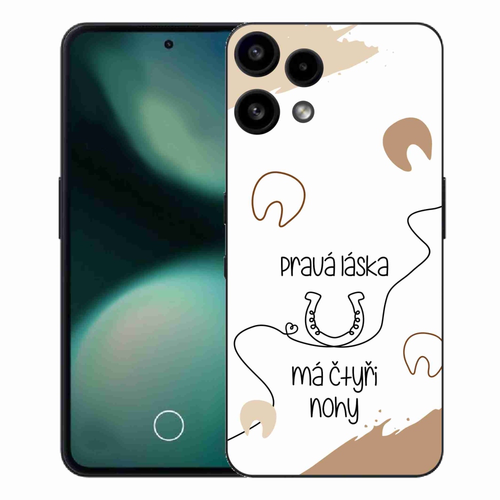 Gélový kryt mmCase na Nothing Phone (3a) Lite - konský motív biele pozadie
