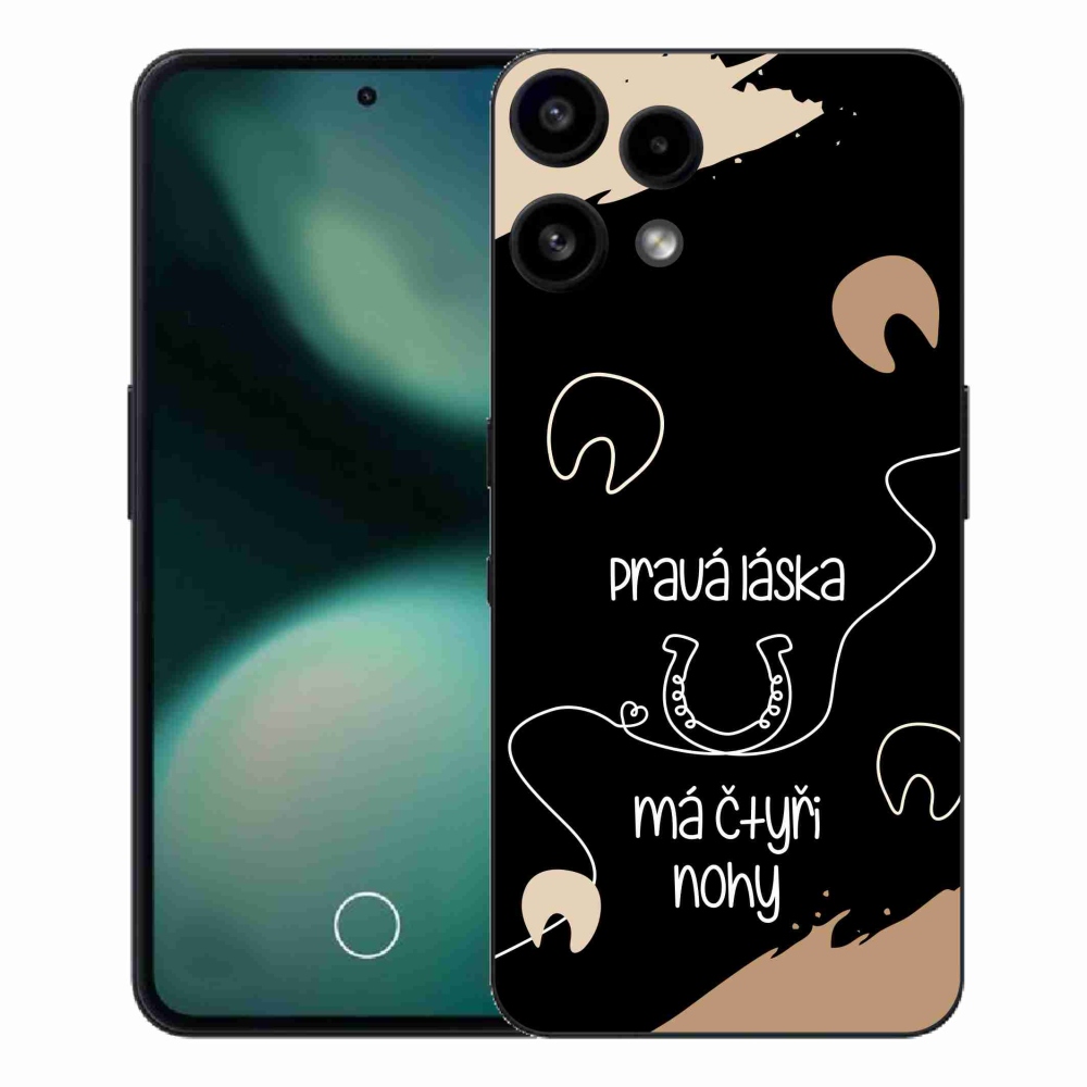 Gélový kryt mmCase na Nothing Phone (3a) Lite - konský motív čierne pozadie
