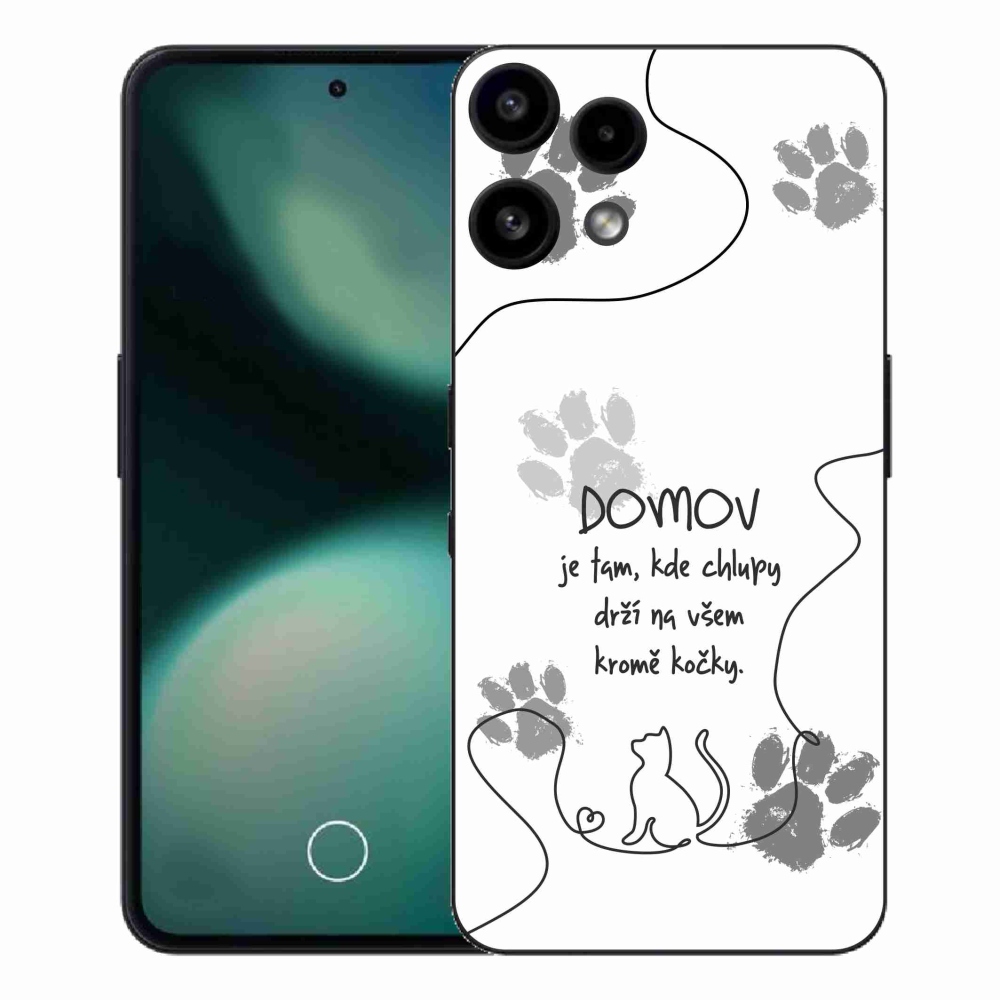 Gélový kryt mmCase na Nothing Phone (3a) Lite - mačacie motív biele pozadie