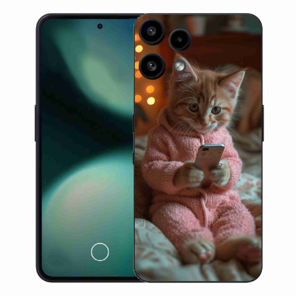 Gélový kryt mmCase na Nothing Phone (3a) Lite - mačiatko s mobilom