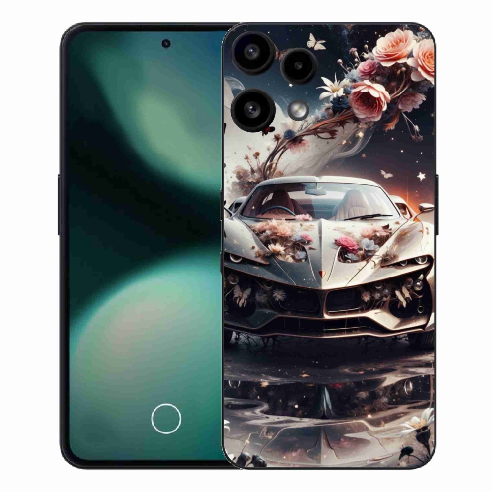 Gélový kryt mmCase na Nothing Phone (3a) Lite - kvetinový športový automobil