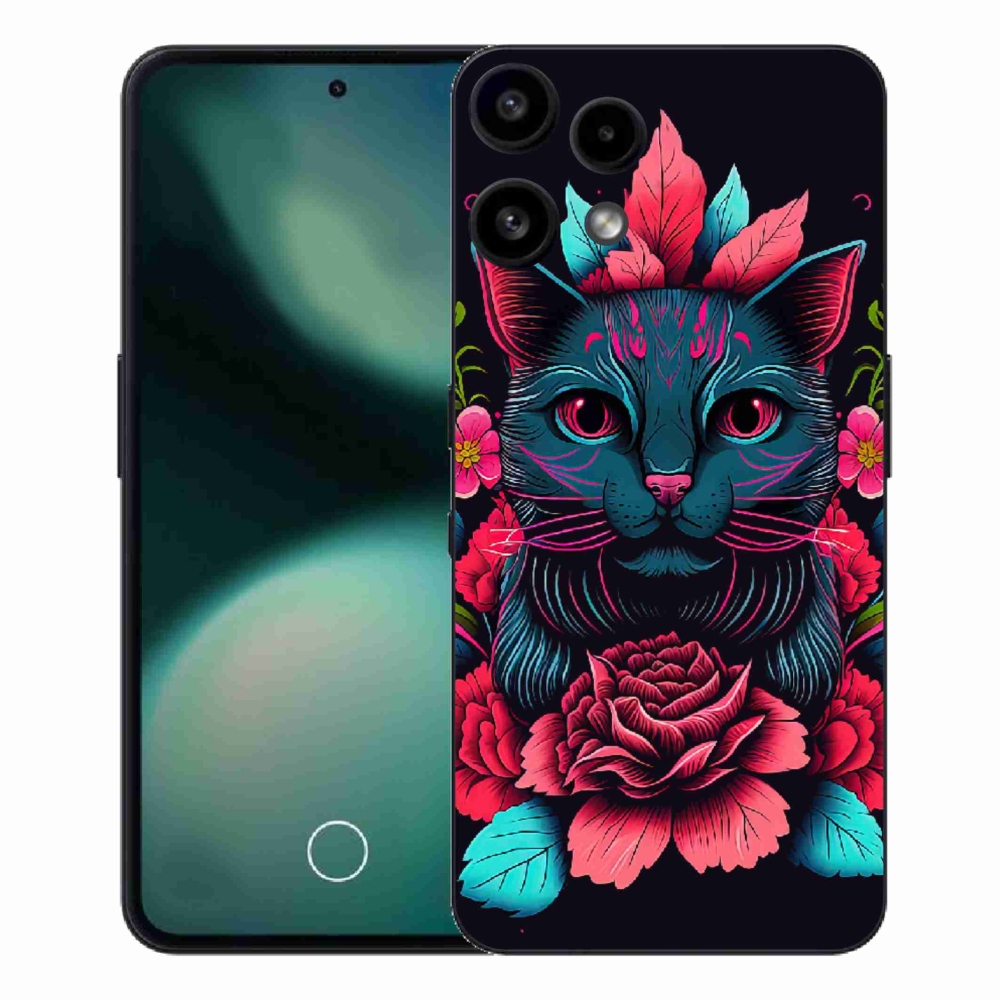Gélový kryt mmCase na Nothing Phone (3a) Lite - kvety a mačka