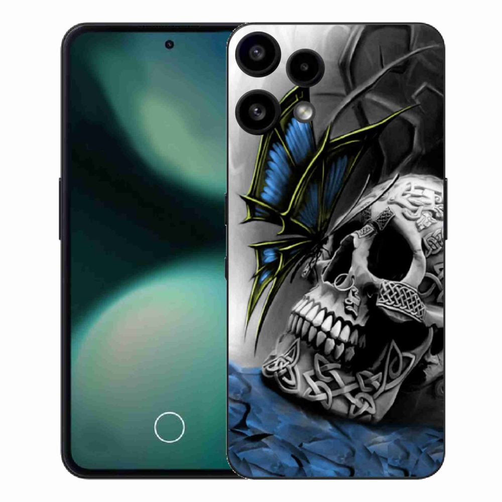 Gélový kryt mmCase na Nothing Phone (3a) Lite - motýľ a lebka