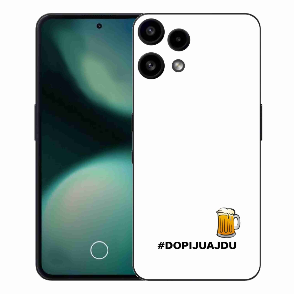 Gélový kryt mmCase na Nothing Phone (3a) Lite - pivný motív 1 biele pozadie